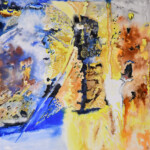 Érzékeny utazások (Esőcseppek egy régi tájra nézve) 2 akvarell 27x27 cm