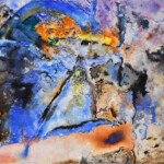 Érzékeny utazások (Esőcseppek egy régi tájra nézve) 1 akvarell 27x27 cm